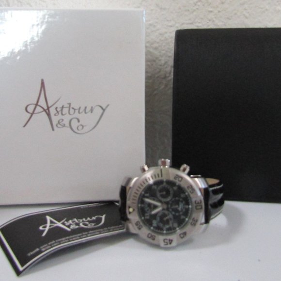 Men's New Astbury and Co. Automatic Stainless Steel Round Watch with Case